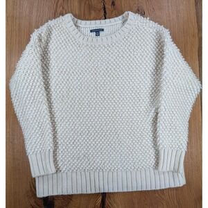 American Eagle Outfitters Sweater Womens XL Cream Chunky Knit Alpaca Wool Blend